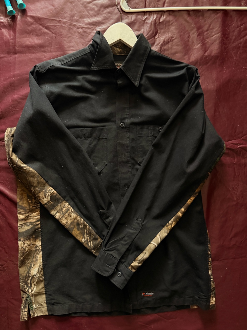 Wrangler Black Jacket with Brown Camo Trim